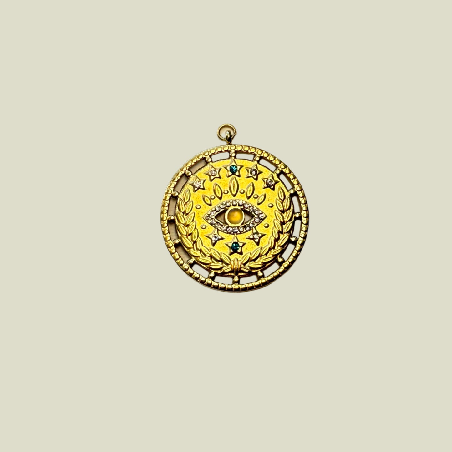18k Gold Plated Charm - Coin Eye