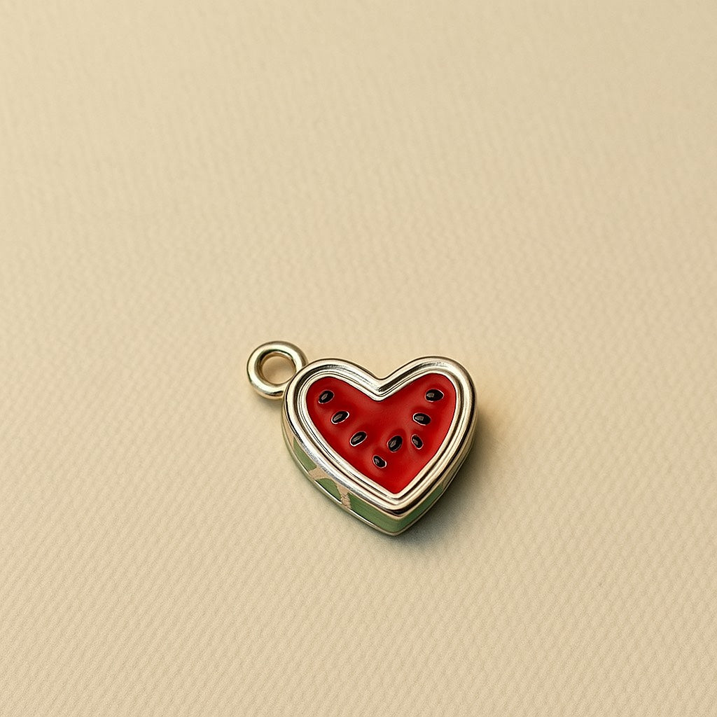 Fruit Charm 18k Gold Plated - Heart Watermelon
