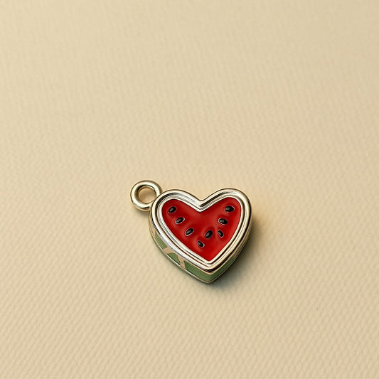 Fruit Charm 18k Gold Plated - Heart Watermelon