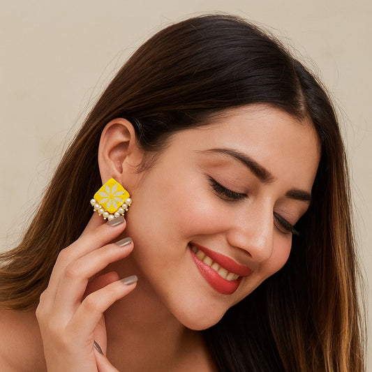 Arashina Mirror Studs - Aarkha X Pallavi Art Gallery