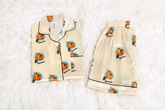 Satin Pyjama Set - Scooter